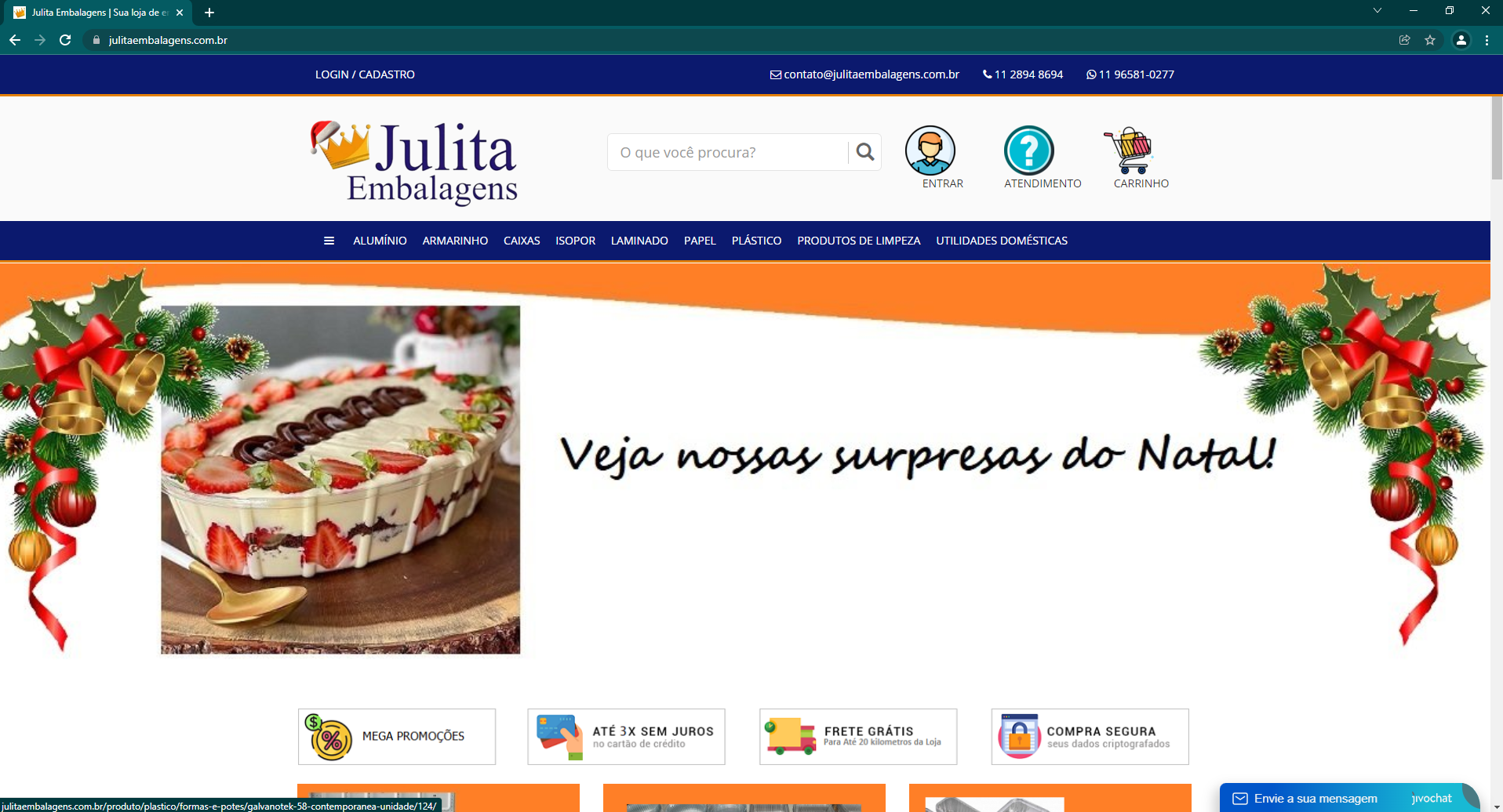 Exemplo do nosso Cliente: Julita Embalagens.